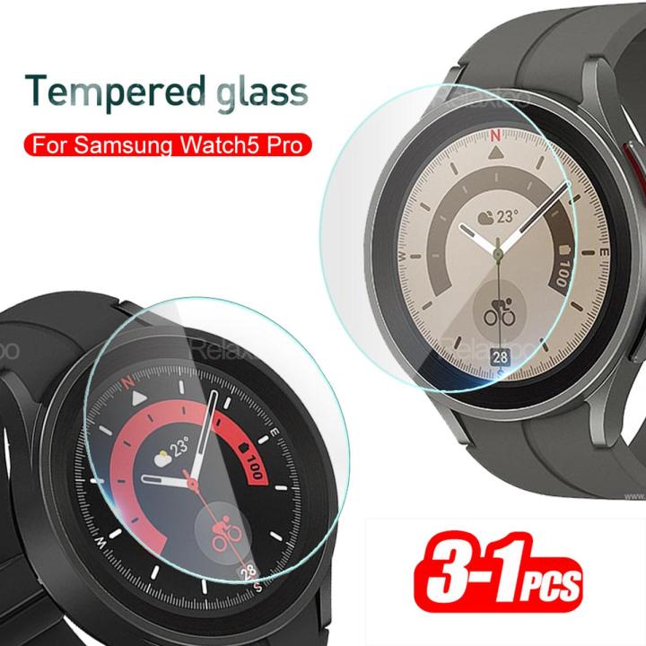 Relaxtoo For Samsung Galaxy Watch5 Pro 45mm 1-3Pcs Full Curved Screen Protector Tempered Glass For Samsung Galaxy Watch 5 Pro Watch5Pro Smart Watch Glass Protective Film