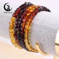 100% Natural Amber Bracelet Healing Energy Gemstone Stretch Men Women Bracelets Fashion Jewelry Gift. 