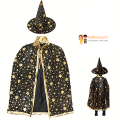 Witch Costume For Kids With Cape And Witch Hat. 