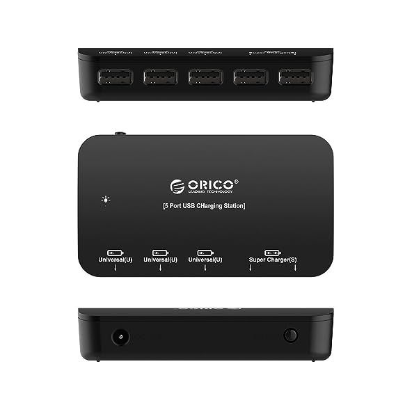 ORICO%205%20Port%20USB%20Hub%20Super%20Charger%20with%2012V%203A%20Power%20Adapter%20DCP-5U%20Black%20-%20Image%202