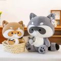 PREATY   25/30/40cm Stupid and Cute Heart to Heart Raccoon Doll Plush Toy Soft Stuffed Children's Gift. 
