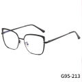 Optical Frame Metal Spectacle Frame Factory Wholesale Elegant Face-Looking Small Glasses Frame Men and Women Decoration Plain Lens. 
