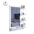Unique Rectangular Dressing Wall Mirror with Shelves Wall Hanging Dressing Mirrors White DIY Wall Mounted Dressing Table, Wall Mirror with Shelf. 