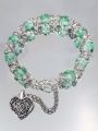 Glass Crackle Beaded Charm Bracelet – Customizable in Any Color of Beads, Charms or Alphabet Charms. 
