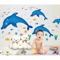 Xh9002 Wall Sticker / Stiker Dinding Blue Dolphin. 