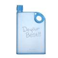 New Fashion Portable Memo Notebook Water Bottle Plastic BPA Free Flat Water Bottle 440ml. 