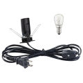 Power-Cord for Salt Lamps in Black Color with 15 watt bulb - E-14 Power-cord with light bulb of 15 watt. 