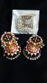 Bhawalpuri Meenakari Big Jhumka Earrings with Maang Teeka. 