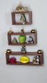 BIG SMALL WALL HANGING SHELF LIGHT BROWN. 