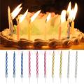 10PC/ Pack Magic colorful birthday cake candle thread blowing funny tricky toy birthday cake party eternal blowing candle. 