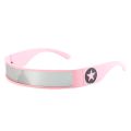 One Piece Y2K Sunglasses Vintage Star Pentagram Shape Wrap Around Narrow Frame Punk Sun Glasses Fashion Trendy Futuristic Shades. 