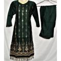 2 piece stitched linen dress for girls .new style, new design. 