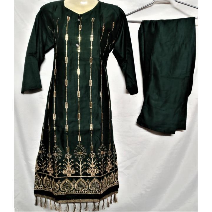 2%20piece%20stitched%20linen%20dress%20for%20girls%20.new%20style,%20new%20design%20-%20Image%202