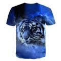 casual hip-hop 3D printing animal/anime sleeve round neck T-shirt 3D pattern hip-hop personality T-shirt for men and women. 