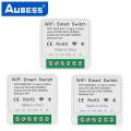 Aubess Tuya ewelink Wifi MINI Smart Switch 2 Way Control 16A Switch Tuya Smart Home Automation Sensor Works With Alexa Google Home. 
