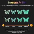 Fluorescent Night Glowing Butterfly Wall Stickers, Butterfly Luminous Wall Stickers Glow in The Dark Stickers. 