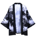Yfashion Summer Japanese Kimono Robe for Men Women nese Style Dragon Printing Cardigan Tops Half Sleeves Loose Sunscreen Shirt color. 