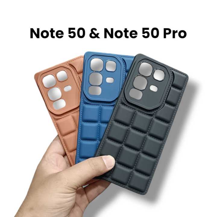 Infinix Note 50 4G / Note 50 Pro 4G Cover Soft Matte Silicone Puffer Down Jacket Style Box Design Camera Protection Back Case for Infinix Note 50 4G / Note 50 Pro 4G