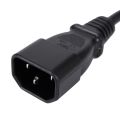 IEC 320 C14 Male to NEMA 5-15R Female Power Cable-1 x PC Power Adapter Cable-Black. 