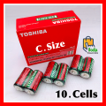 10 Pcs Orignal TOSHIBA C Size Cell General Purpose. 