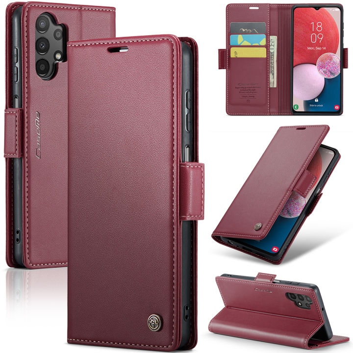 Custodia Portafoglio In Pelle PU Per Galaxy A04/A04S/A13 (Blu) - Con Slot Per Carte E Magnete