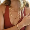 Wholesale Pvd 18k Gold Plated Women Jewelry Non Tarnish Jewelry Paper Clip Paperclip Link Chain Stainless Steel Necklace. 