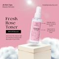 Fresh Rose Toner | 100% Natural Pure Rose Water | Spray Bottle For Face | Rose Water | Facial Spray | MZ SKINCARE. 