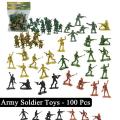 100 Pcs - Mini Army Soldier Toy Set - Military Force Action Figure Toys For Kids Boys and Girls. 