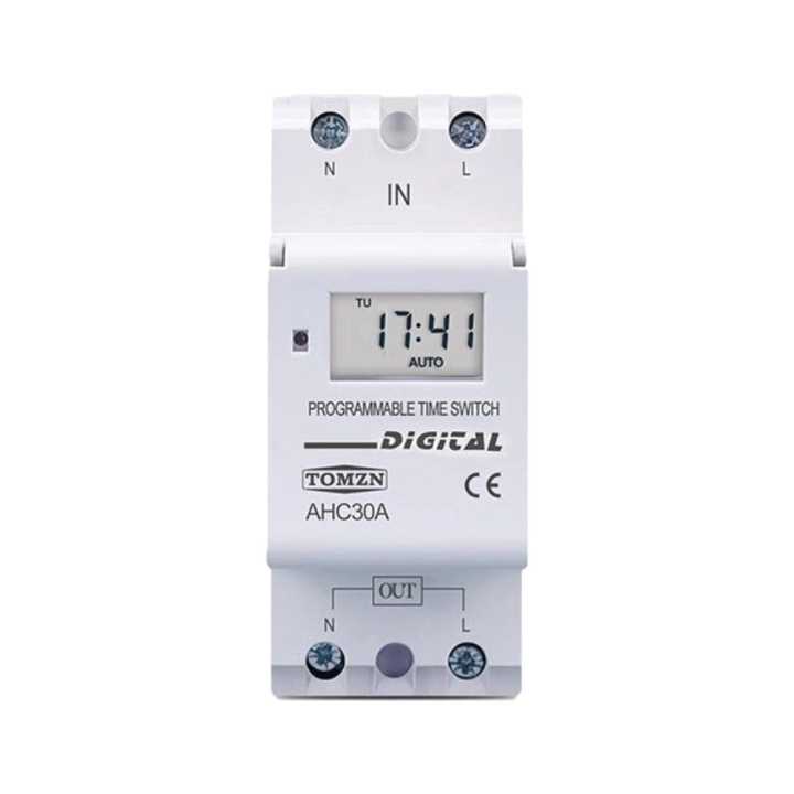 TOMZN 30A Weekly Programmable Digital Timer Programmable Time Switch