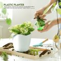 Set of 10 Indoor Plant Pots with Drainage - Decorative Plastic Planters for Indoor Plants. 