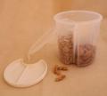 Transparent Plastic Food Storage Dispenser Airtight Container Jar 3 section SMALL. 
