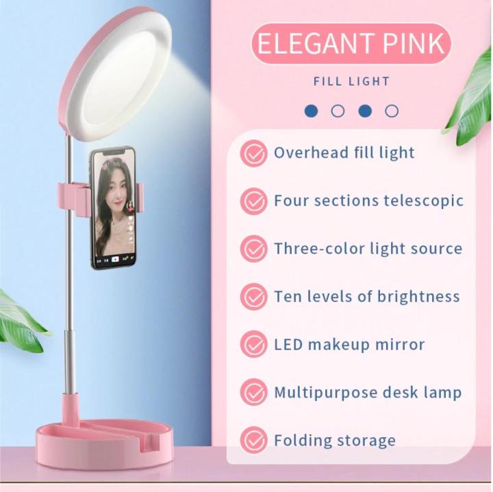 New%20Arrival%20Folding%20LED%20Ring%20Light%20Tricolor%20Fill%20Light%20For%20Selfie%20Makeup%20Photography%20Video%20Live%20Stream%20Lamp%20Stand%20Mobile%20TikTok%20Phone%20Stand%20-%20Image%205