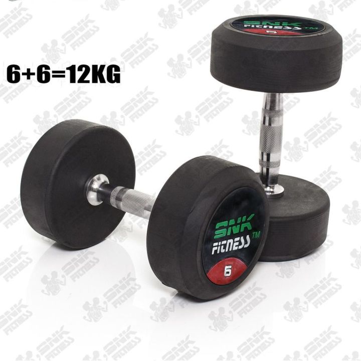 (6-kg Pair) SNK FITNESS Rubber Coated Dumbbells Pair of 6kg