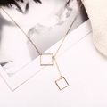 Women Gold Square Lock Necklace - Pendant For Girls. 