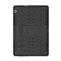 For Huawei MediaPad T3 10 Tire Texture Shockproof TPU+PC Protective Case with Holder. 