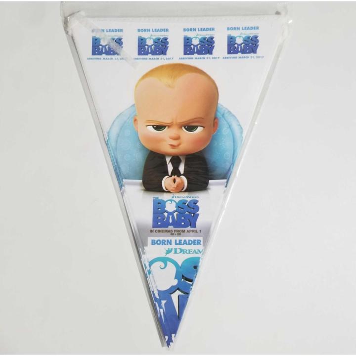 BOSS BABY THEME FLAGS BANNER - BOSS BABY BUNTINGS - PACK OF 10 FLAGS BANNER