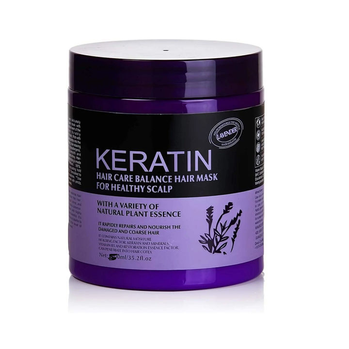Keratin Lavender Hair Care Balance Hair Mask Treatment for Healthy Scalp 500ml
