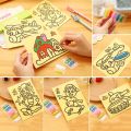 【10 pcs】Creative DIY Sand Painting Kids Montessori Toys Children Crafts Doodle Colour Sand Art Drawing Paper Educational Toy. 
