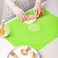 Silicone Dough Kneading Rolling Baking Mat for Kitchen Non Stick Non Slip Washable Silicon Sheet Graduated in cm and Inches for easy Measurements of Pastry Roti Pizza Cakes wear and tear resistant Pad. 