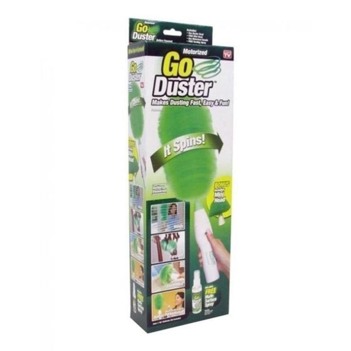 Go Duster Rotating Duster Set 1 x Go Duster, 1 x Multi-Surface Spray Empty Bottle