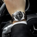 Original POSHI Luxury Brand Men's Watches Fashion Chronograph Auto Calendar Waterproof Quartz Watches For Men Casual Leather Strap Sports Luminous Clock Jam Tangan Lelaki. 