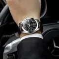 Original POSHI Luxury Brand Men's Watches Fashion Chronograph Auto Calendar Waterproof Quartz Watches For Men Casual Leather Strap Sports Luminous Clock Jam Tangan Lelaki. 