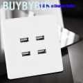 Buybybuy Wall Mounted 4 Port USB Socket Charger Power Receptacle Outlet Plate Panel 5V. 