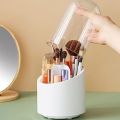 360 Degree Rotating Makeup Brush Holders with Clear Lid,Brush Storage Dust Proof Box Makeup Organizer for Bathroom, Vanity, Makeup Container. 