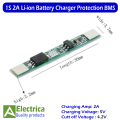 1S 2A 3.7V Lithium Battery Charger Protection Board BMS Module for 1 pcs 18650 Li-ion Battery Cell Charging 3.7V 4.2V by Electrica. 