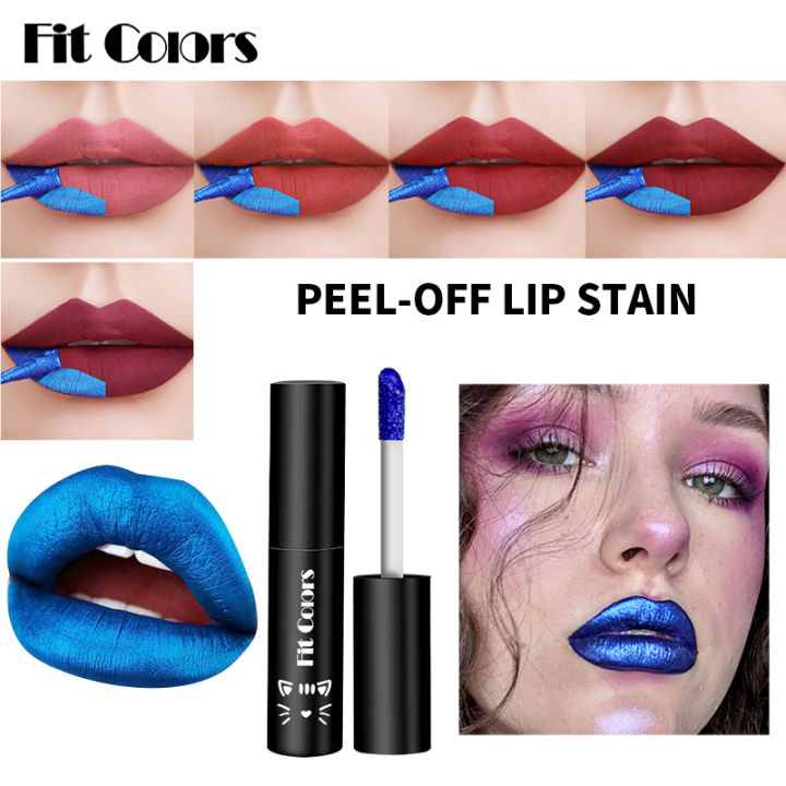 Blue Peel Off Liquid Lipstick Waterproof Tear Off Lip Gloss Long Lasting Moisturizing Red Lip Tint Lipgloss Makeup Cosmetic