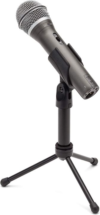 Samson%20Q2U%20USB/XLR%20Dynamic%20Microphone%20Recording%20and%20Podcasting%20Pack%20(Includes%20Mic%20Clip,%20Desktop%20Stand,%20Windscreen%20and%20Cables),%20silver%20-%20Image%205