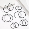6 Pairs Black Punk Hoop Earrings Set Big Circle Earrings Jewelry for Women Girls Steampunk Ear Clip Punk Earring Ear Ring. 