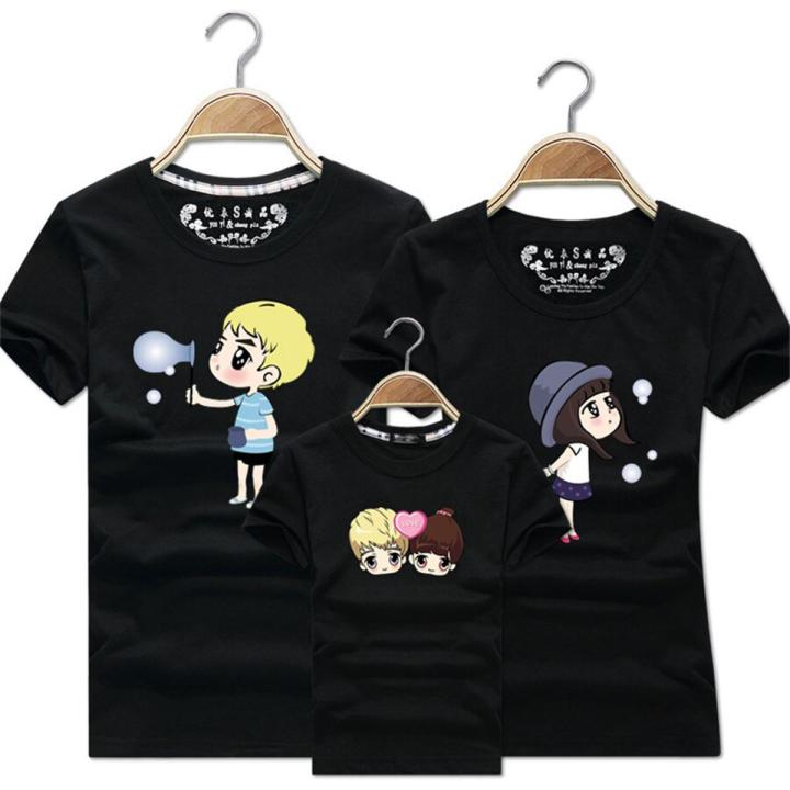 Family Matching Outfits Mommy Daddy Kid Son Baby T-Shirt Shirts Family Clothes Child T-Shirt cartoonTops Sets
