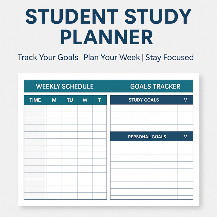 Student Study Planner - Printable A4 PDF - Weekly & Monthly Academic ...